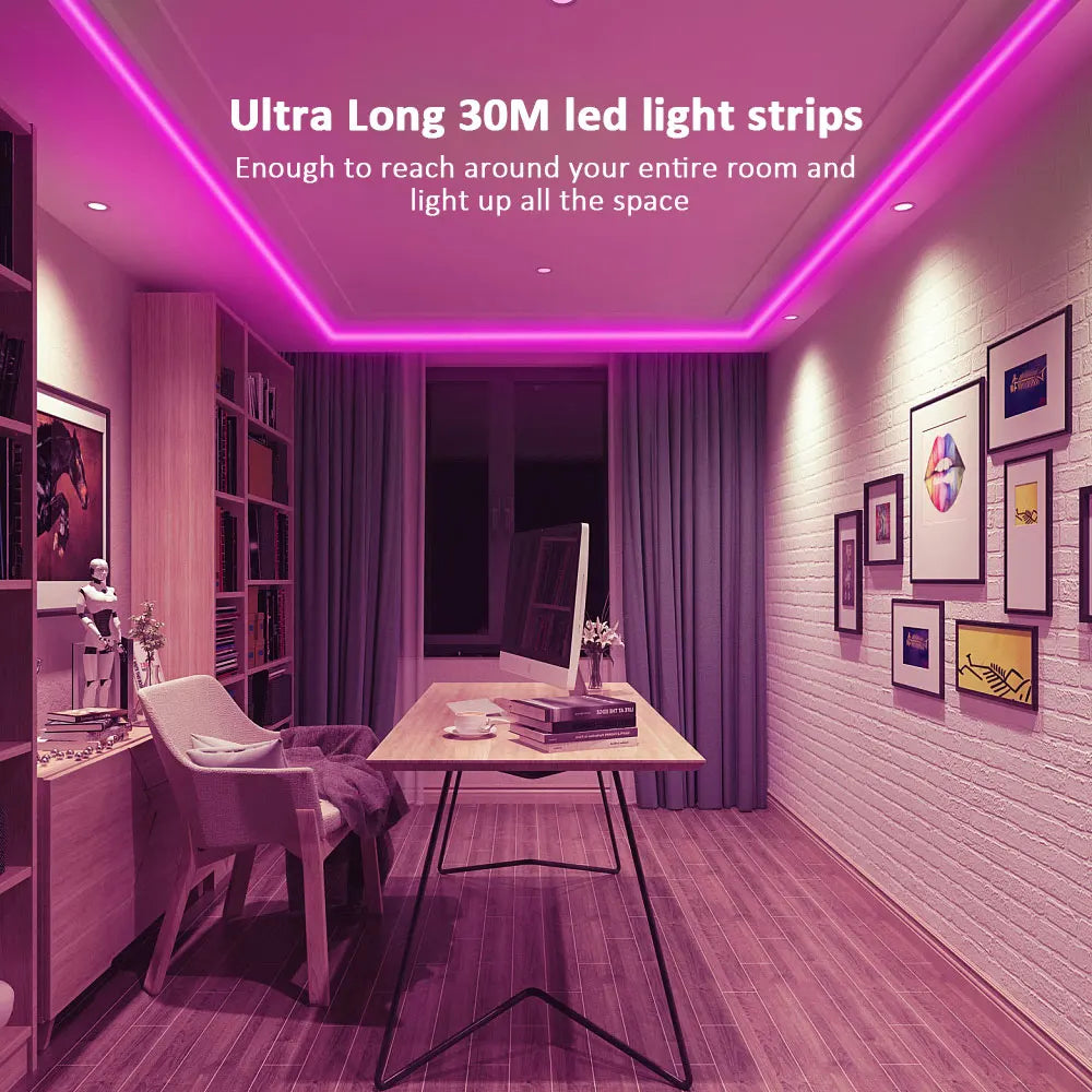 Led Strip Lights Smart Light Strips with App Control RGB Led Lights for Bedroom，Music Sync Color Changing