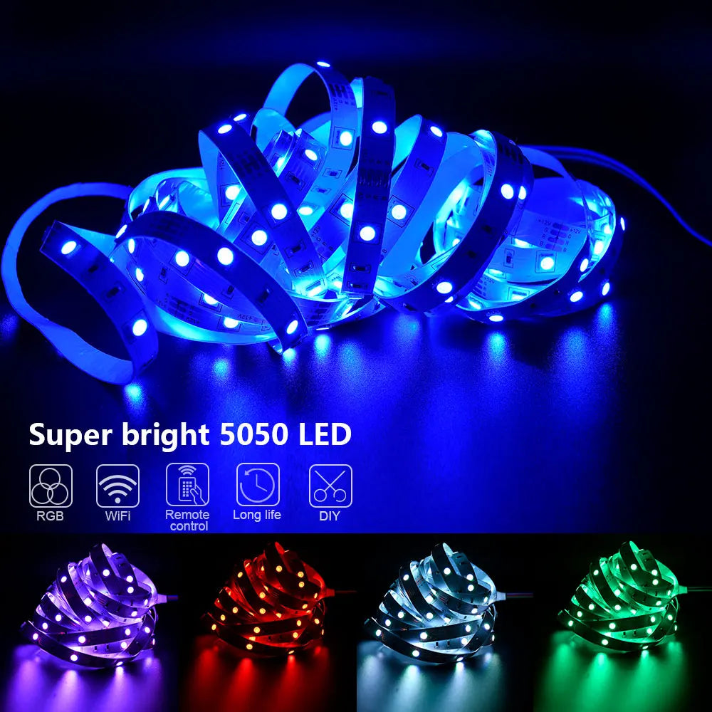 Led Strip Lights Smart Light Strips with App Control RGB Led Lights for Bedroom，Music Sync Color Changing