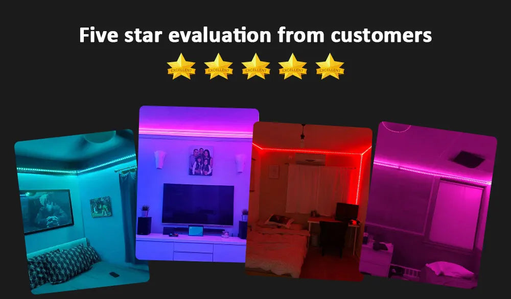 Led Strip Lights Smart Light Strips with App Control RGB Led Lights for Bedroom，Music Sync Color Changing