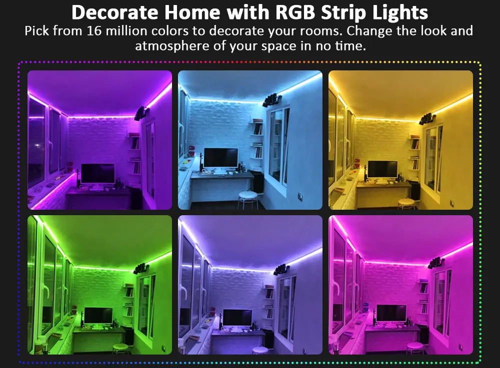 Led Strip Lights Smart Light Strips with App Control RGB Led Lights for Bedroom，Music Sync Color Changing