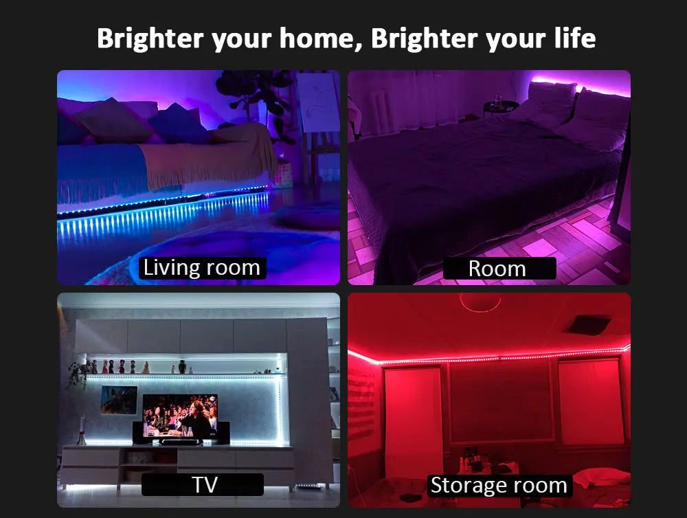 Led Strip Lights Smart Light Strips with App Control RGB Led Lights for Bedroom，Music Sync Color Changing