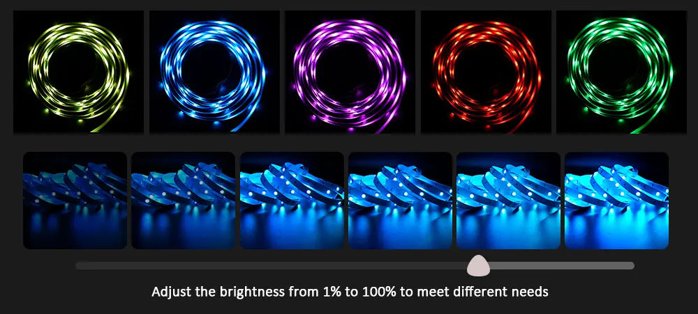 Led Strip Lights Smart Light Strips with App Control RGB Led Lights for Bedroom，Music Sync Color Changing