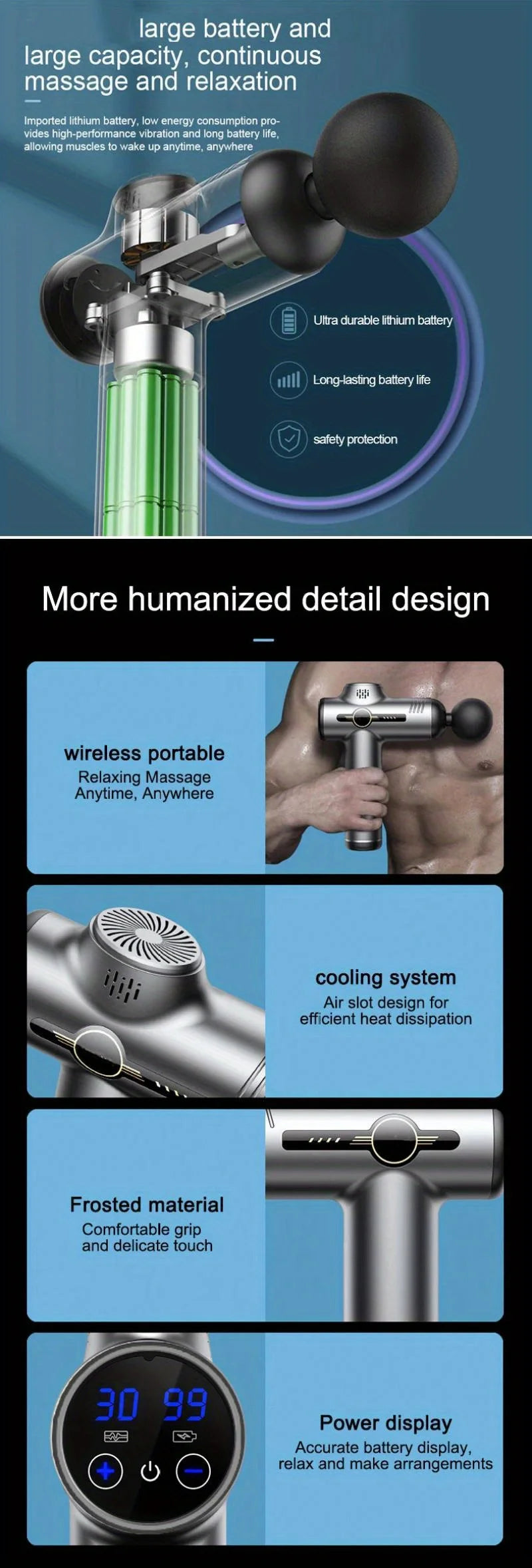 99 Speed Professional Muscle Massage Gun Massager Massager for Neck and Back Massage Instrument Dropshipping Fitness Equipment
