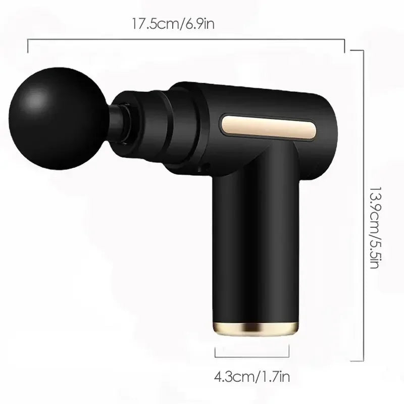 Portable Fascial Massage Gun Electric Percussion Pistol Massager Body Relaxation With LED Touch Screen 4Replaceable Massage Head