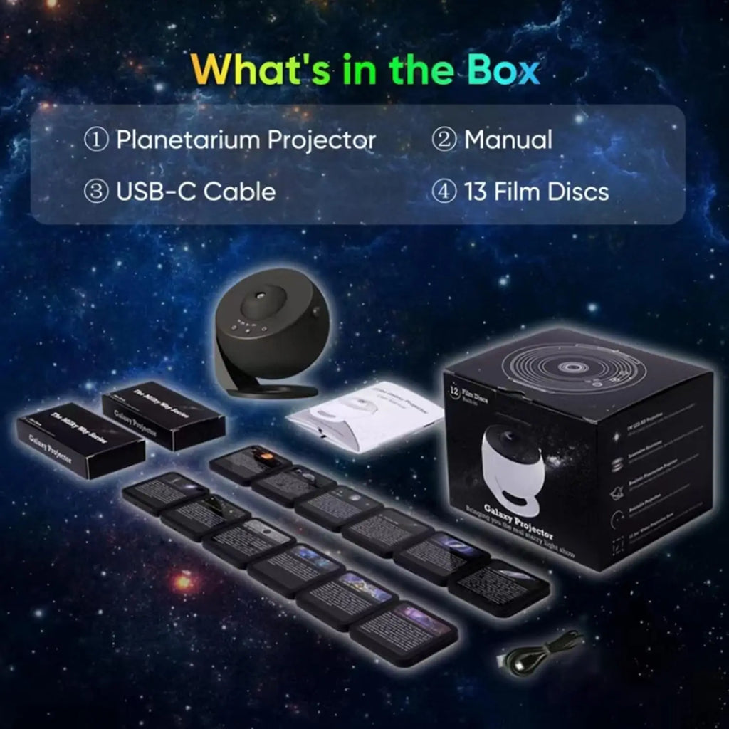 Projecteur ciel étoilé Galaxy 13 en 1 – Veilleuse LED rotative 360° avec minuteur