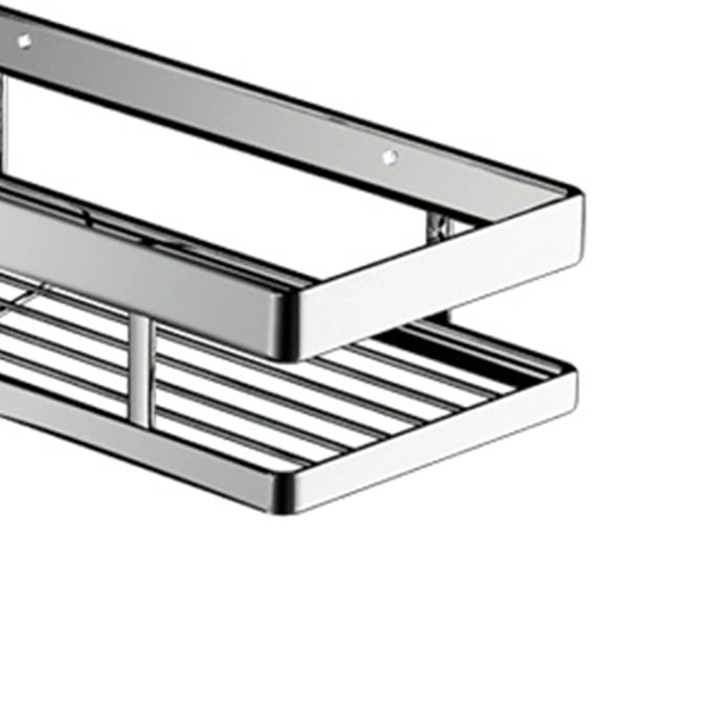 Bathroom Shower Caddy Shelf Stainless Steel No Drilling Corner Bath Organizer with Non Marking Adhesives for Home
