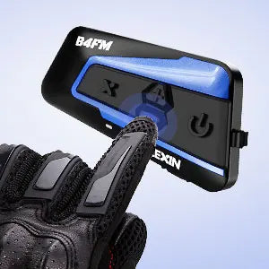 Lexin B4FM-X Bluetooth Motorcycle Intercom Helmet Headsets,BT 5.0 Wireless Communication Interphone Music Sharing 10 Riders