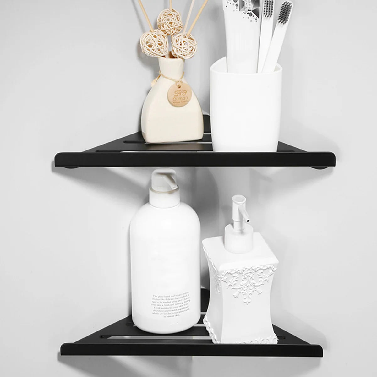 Étagère de douche d'angle sans perçage en inox 304 – Rangement salle de bain