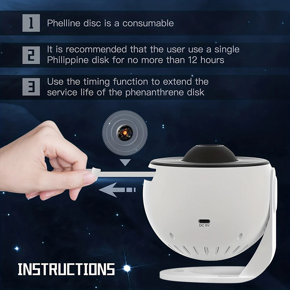 Projecteur ciel étoilé Galaxy 13 en 1 – Veilleuse LED rotative 360° avec minuteur