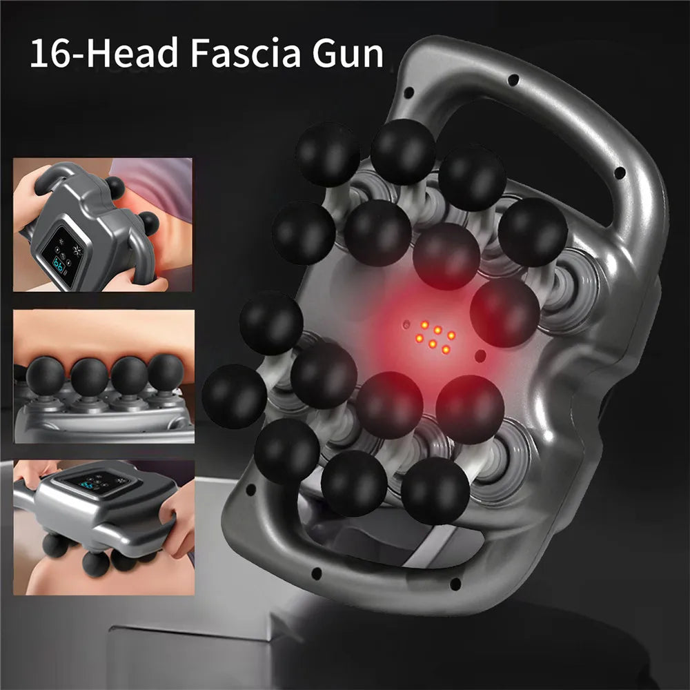 16/24 Head Fascia Gun Muscle Massage Gun High Frequency Neck Shoulder Waist Massage Machine Professional Muscle Massage Gun