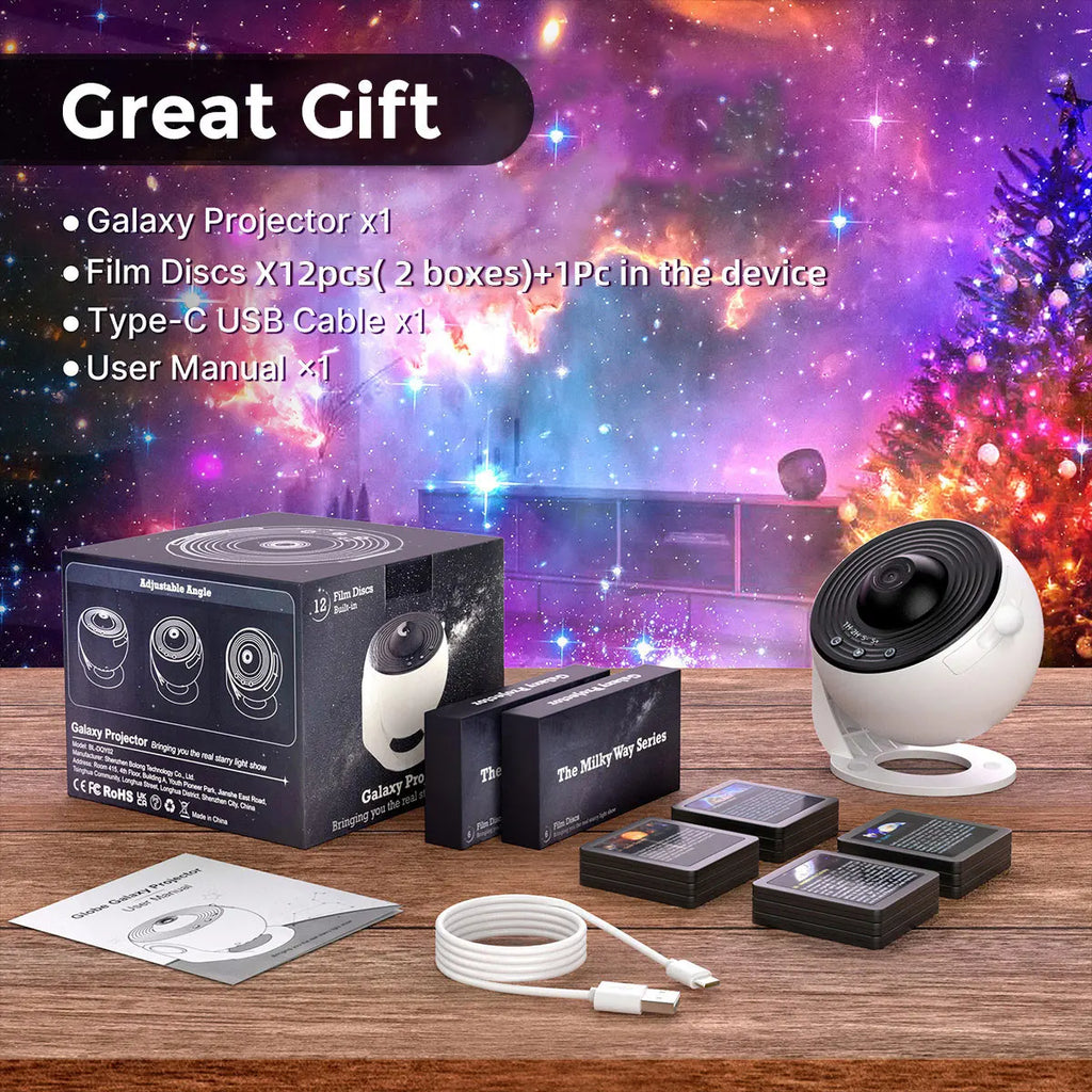 Projecteur ciel étoilé Galaxy 13 en 1 – Veilleuse LED rotative 360° avec minuteur