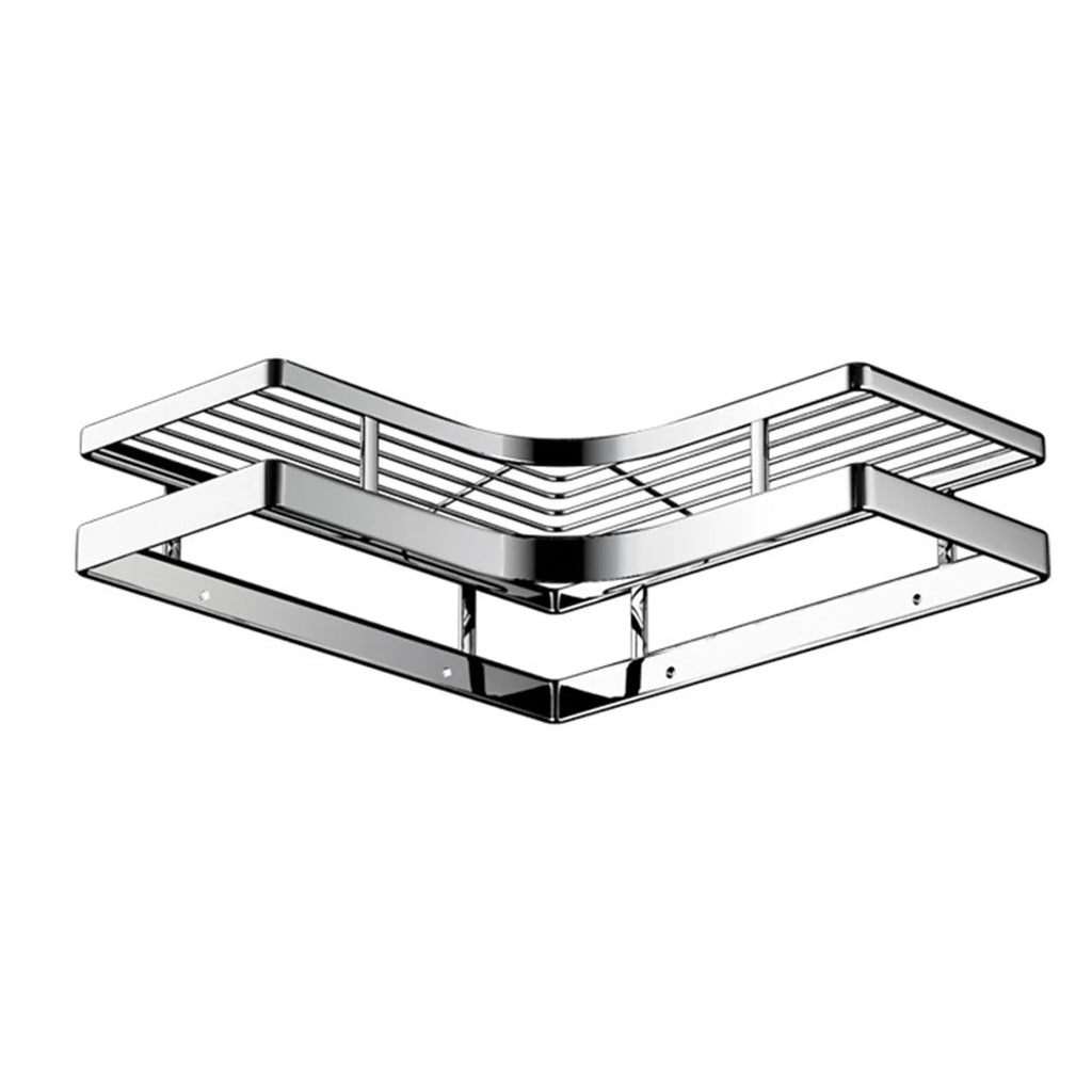 Bathroom Shower Caddy Shelf Stainless Steel No Drilling Corner Bath Organizer with Non Marking Adhesives for Home