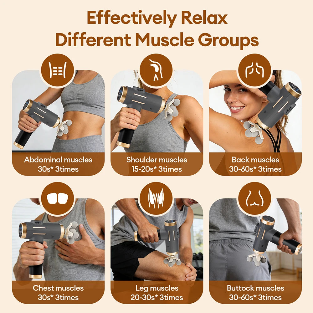 Pistolet de massage électrique 11 en 1 – 99 vitesses, percussion musculaire bras, jambes et dos