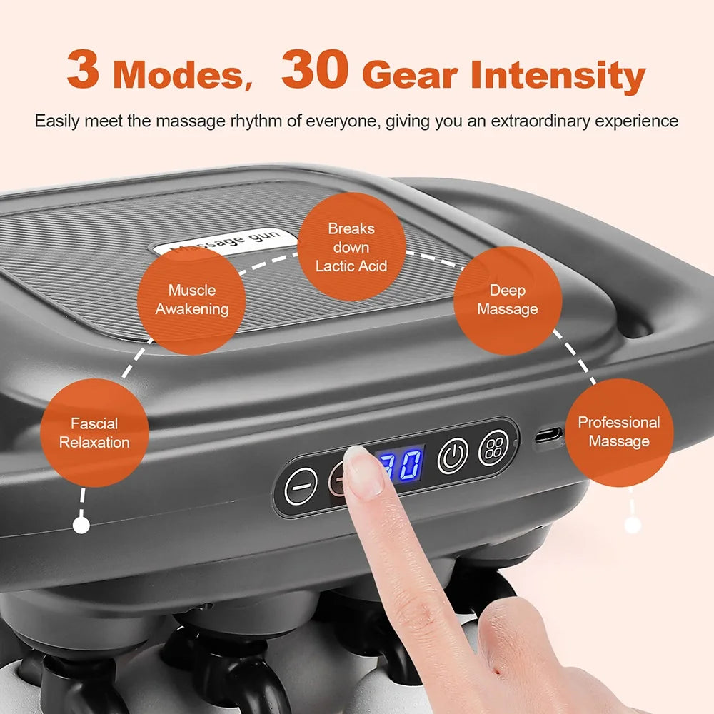 16-Head Fascia Gun High-Frequency Vibration Body Massage Gun Waist and Back  Massager Neck Shoulder Massager Muscle masajeador