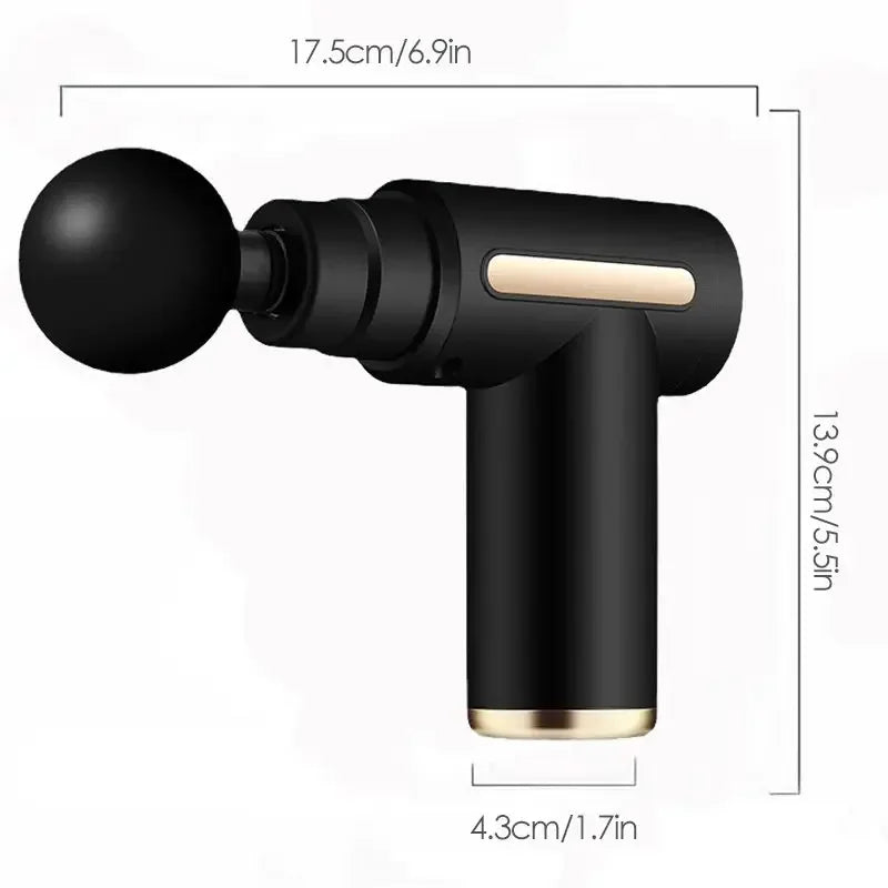Portable Fascial Massage Gun Electric Percussion Pistol Massager Body Relaxation With LED Touch Screen 4Replaceable Massage Head