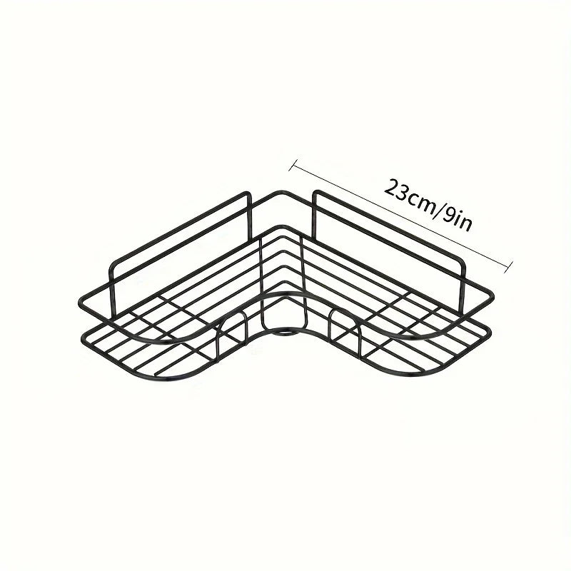 Stainless Steel Corner Shower Rack - Rustproof, Wall-mounted Bathroom Storage Rack for Shampoo, Toner and Cosmetics