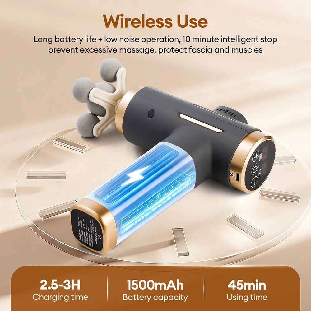 Pistolet de massage électrique 11 en 1 – 99 vitesses, percussion musculaire bras, jambes et dos