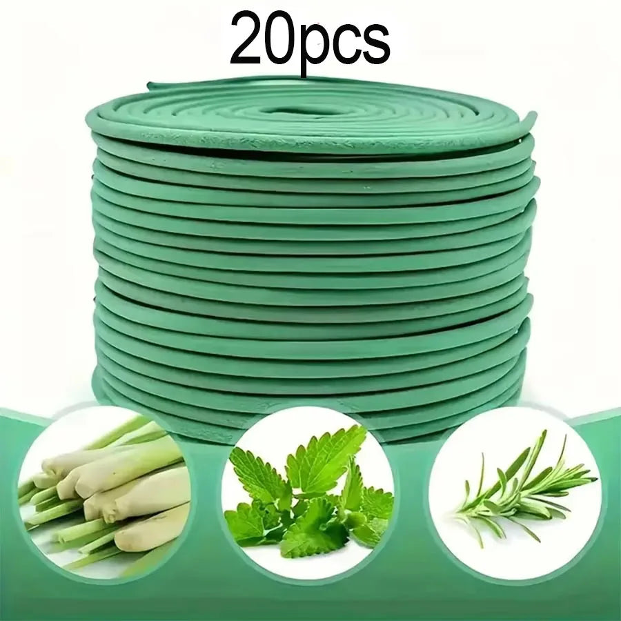 Natural Lemongrass Scent 20/40pcs Citronella Incense Coils with Holder - Outdoor, Poolside, Patio, Porch, Deck, Camping