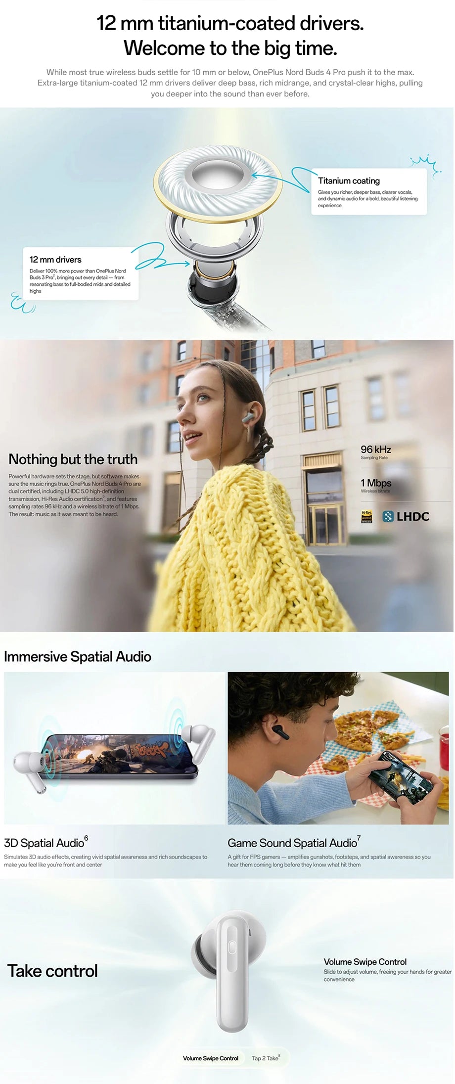 Global Version OnePlus Nord Buds 4 Pro earphone Active Noise Cancellation 54 Hours of Playback Bluetooth 6.0 ear buds