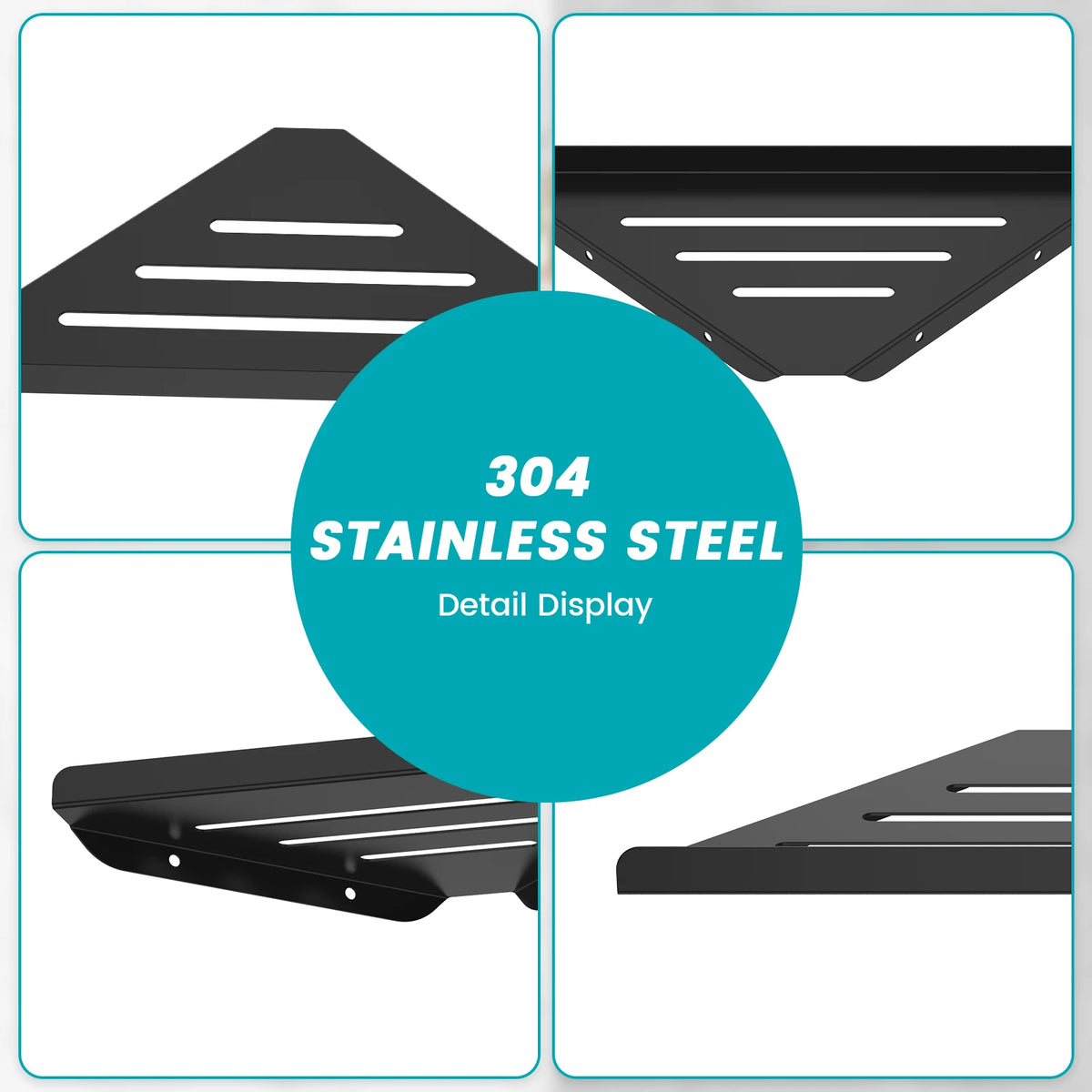 Étagère de douche d'angle sans perçage en inox 304 – Rangement salle de bain