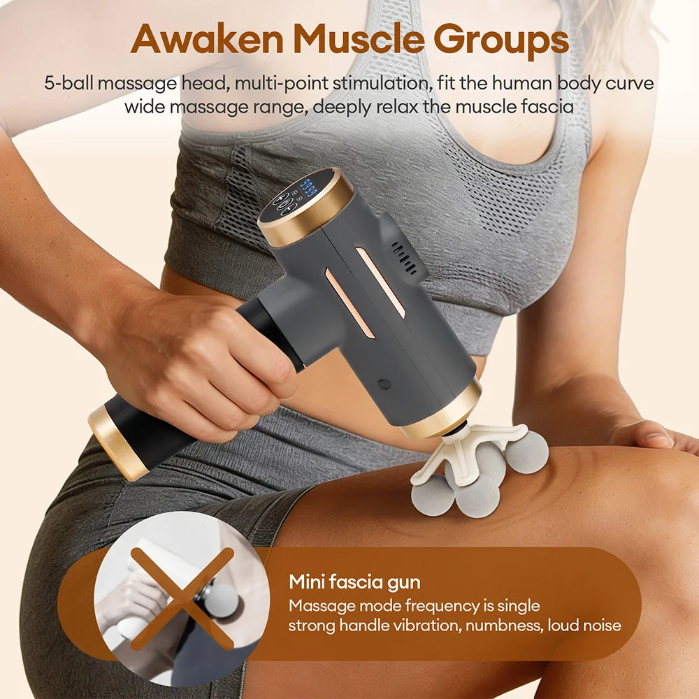 Pistolet de massage électrique 11 en 1 – 99 vitesses, percussion musculaire bras, jambes et dos