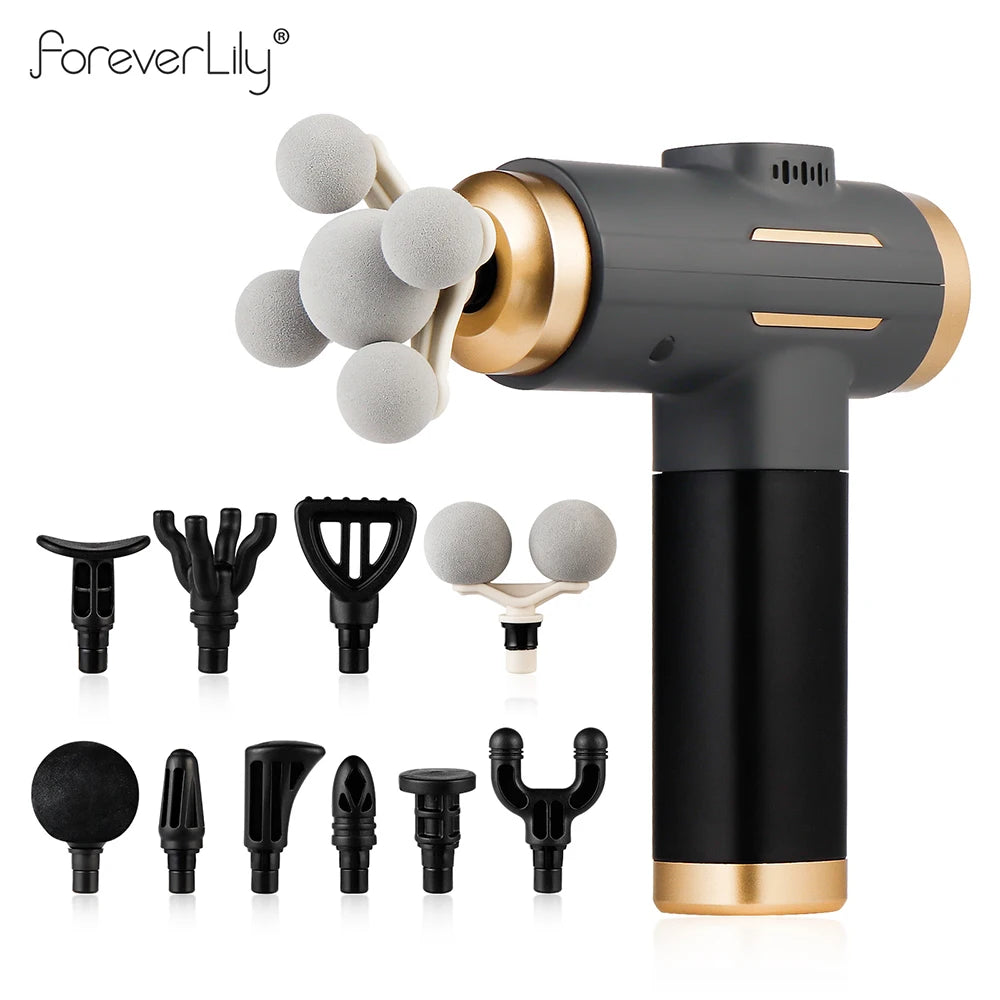 Pistolet de massage électrique 11 en 1 – 99 vitesses, percussion musculaire bras, jambes et dos