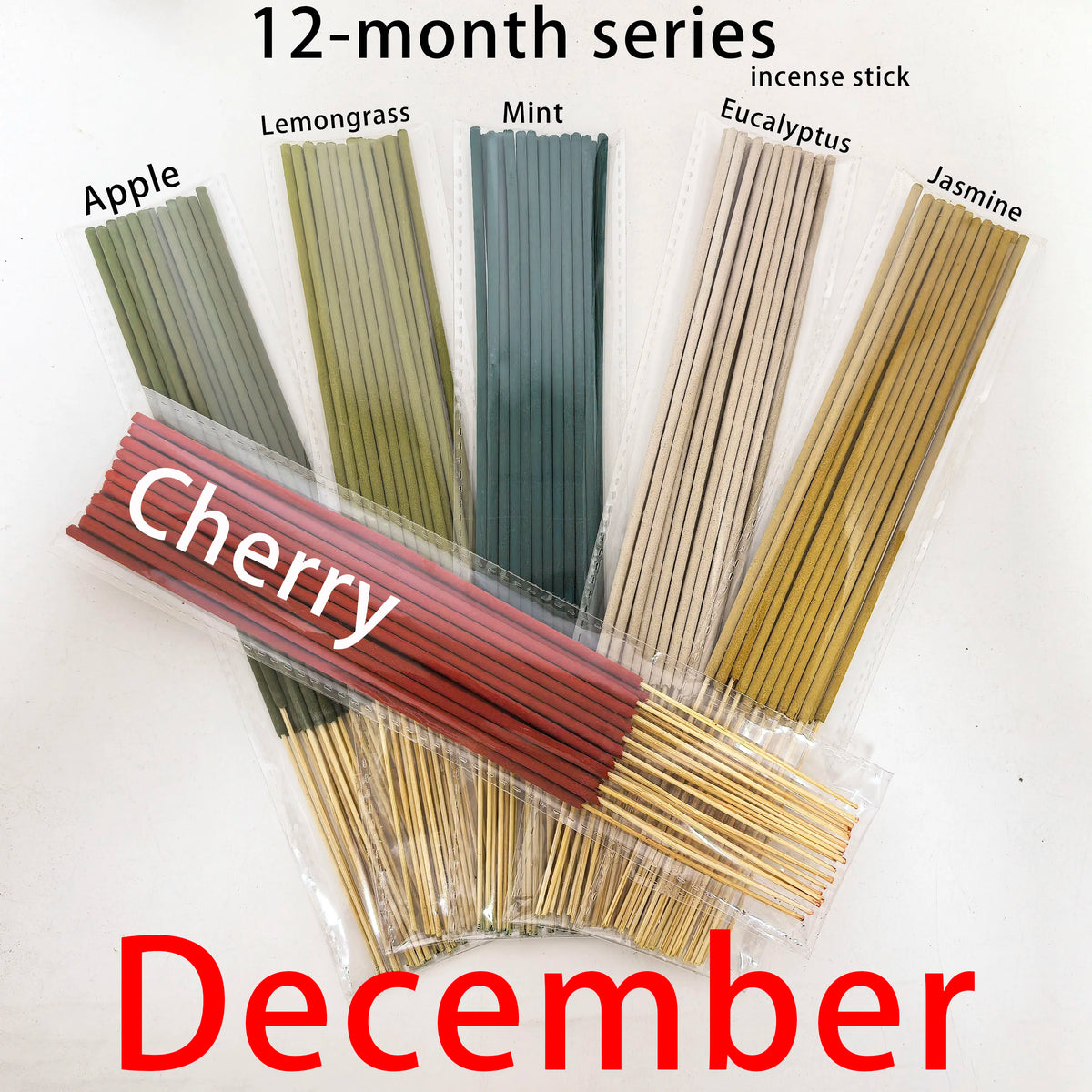 6 Sets of Approximately 126 High-Quality Incense Sticks - Including Shrubs, Lavender, Lemongrass, Dragon's Blood, Rose, Jasmine, Cherry Blossom, Suitable for Purification, Yoga Meditation, and Home Use - Perfect Gift with Lon