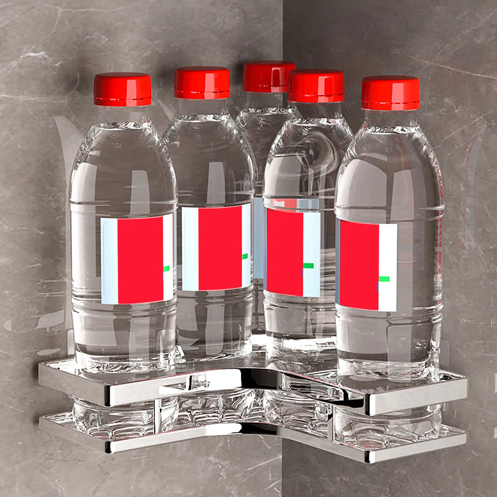 Bathroom Shower Caddy Shelf Stainless Steel No Drilling Corner Bath Organizer with Non Marking Adhesives for Home