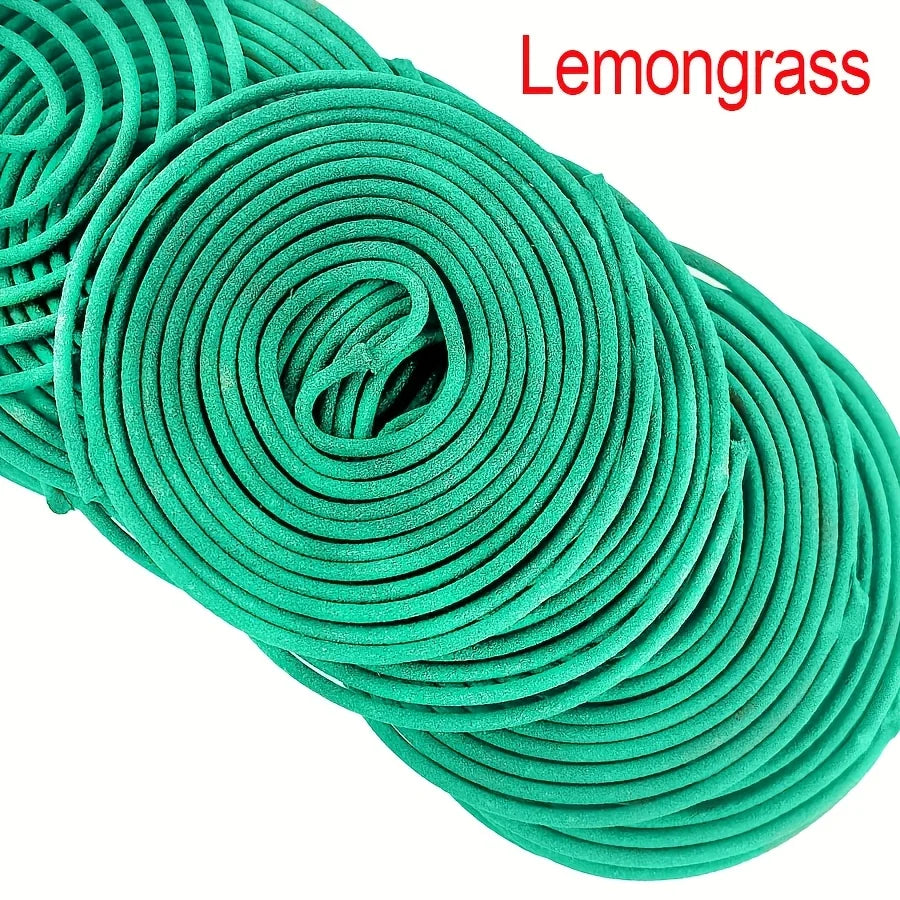 Natural Lemongrass Scent 20/40pcs Citronella Incense Coils with Holder - Outdoor, Poolside, Patio, Porch, Deck, Camping