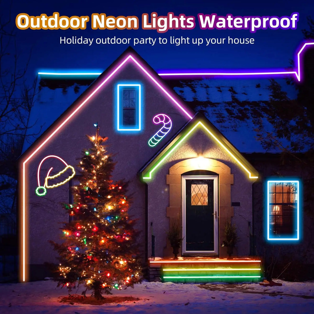 Ruban néon LED RGB flexible 5 m / 10 m – Contrôle par appli et télécommande, étanche IP65
