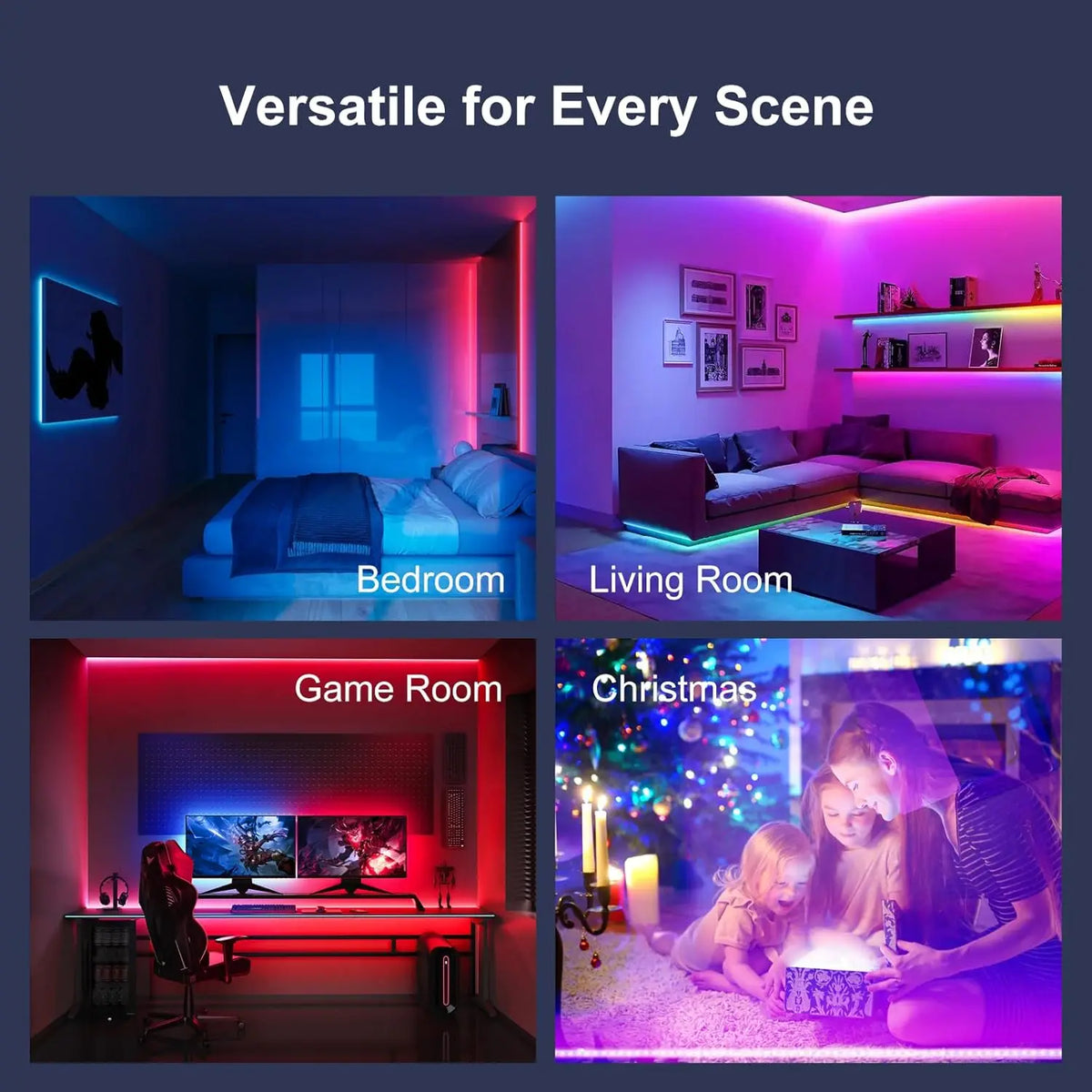 40M/30M RGB LED Strip Lights with Remote Control Bluetooth App, Dimmable Colour Changing LED Fairy Lamps Music Sync for Room