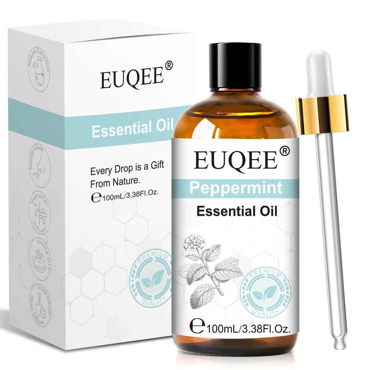 EUQEE 3.38FI.Oz. Aromatherapy Essential Oil For Reed Diffuser Humidifier-100ml Vanilla Lavender Cinnamon Lemon Essential Oils