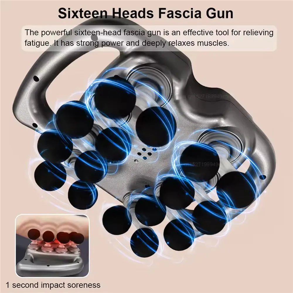 16/24 Head Fascia Gun Muscle Massage Gun High Frequency Neck Shoulder Waist Massage Machine Professional Muscle Massage Gun