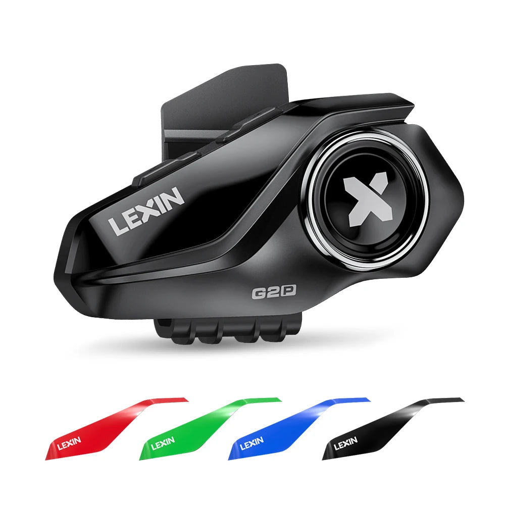Lexin G2P Motorcycle Intercom Helmet Bluetooth Headsets,Handsfree Communicator Up to 6 Riders Interphone with FM Radio