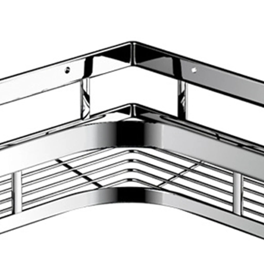 Bathroom Shower Caddy Shelf Stainless Steel No Drilling Corner Bath Organizer with Non Marking Adhesives for Home