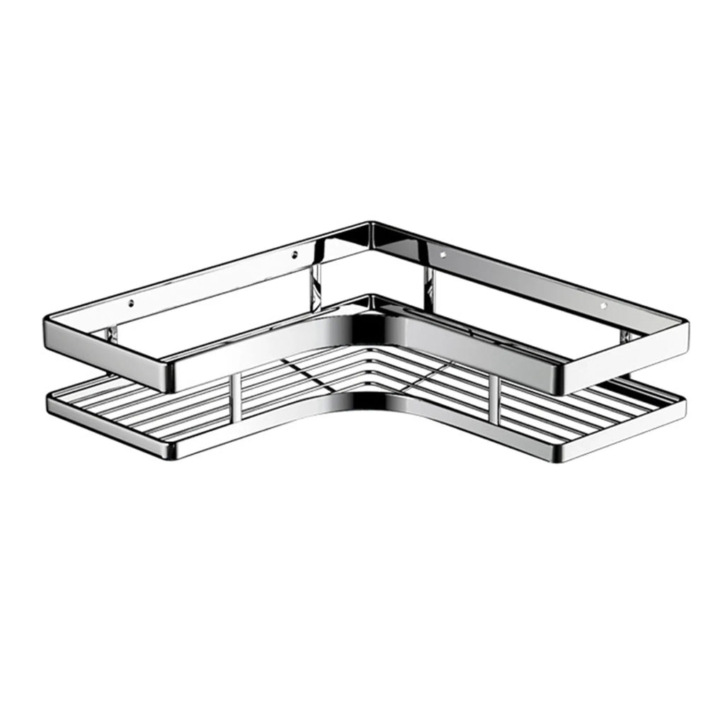 Bathroom Shower Caddy Shelf Stainless Steel No Drilling Corner Bath Organizer with Non Marking Adhesives for Home