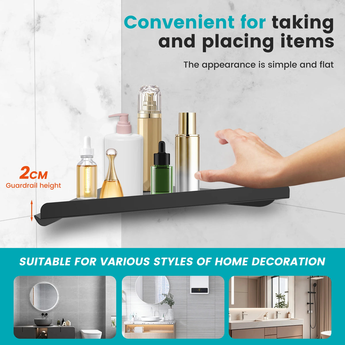 Étagère de douche d'angle sans perçage en inox 304 – Rangement salle de bain