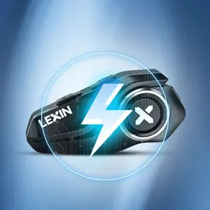 Lexin G2P Motorcycle Intercom Helmet Bluetooth Headsets,Handsfree Communicator Up to 6 Riders Interphone with FM Radio