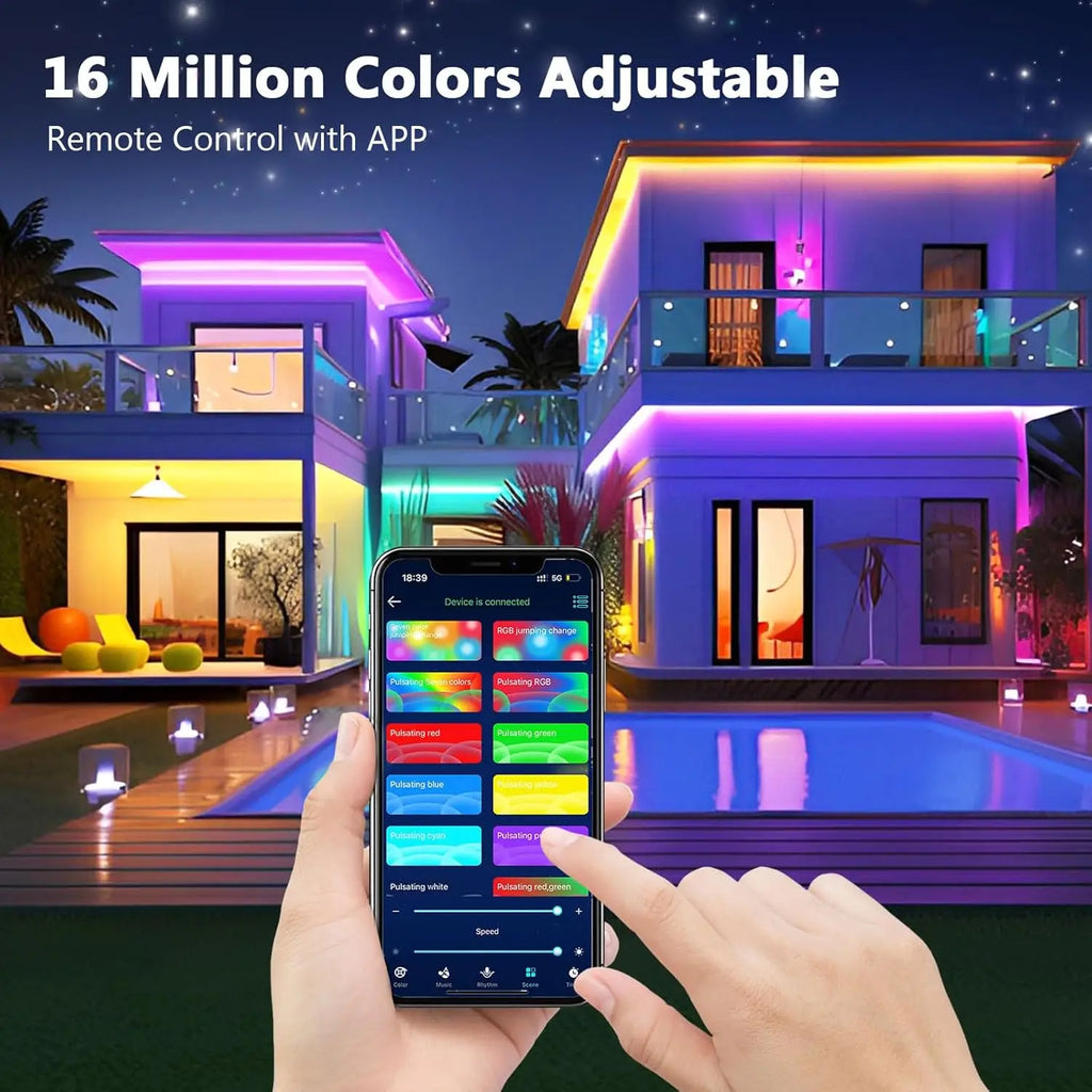 40M/30M RGB LED Strip Lights with Remote Control Bluetooth App, Dimmable Colour Changing LED Fairy Lamps Music Sync for Room