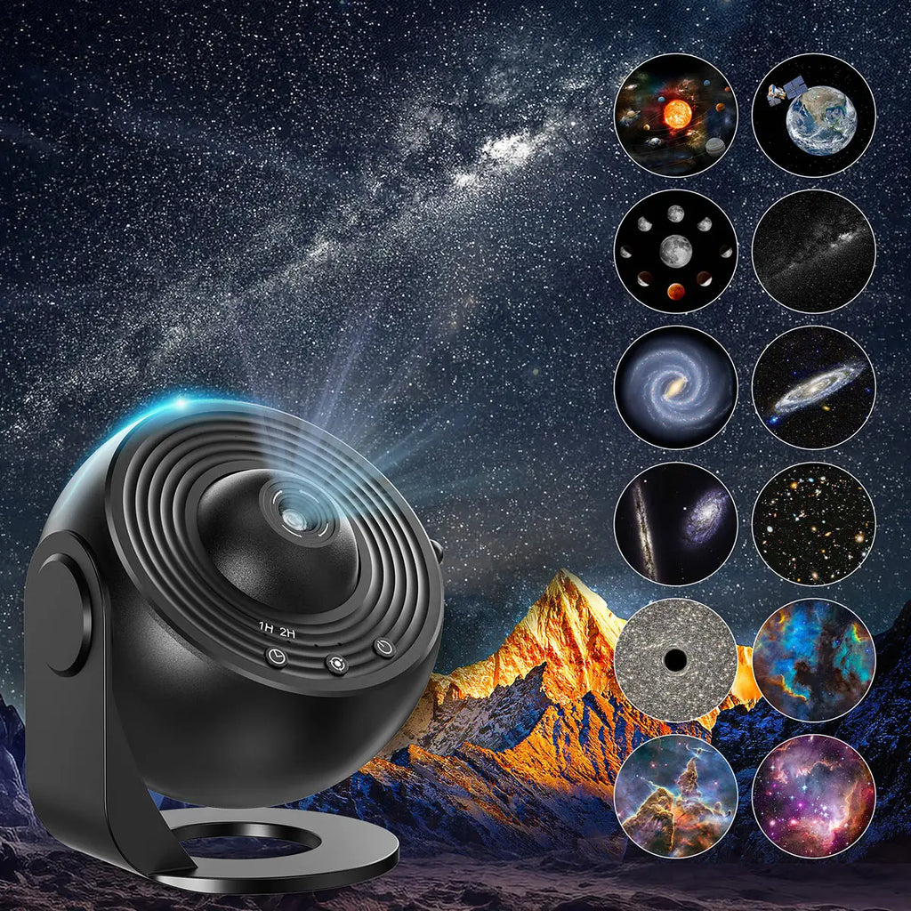 Projecteur ciel étoilé Galaxy 13 en 1 – Veilleuse LED rotative 360° avec minuteur