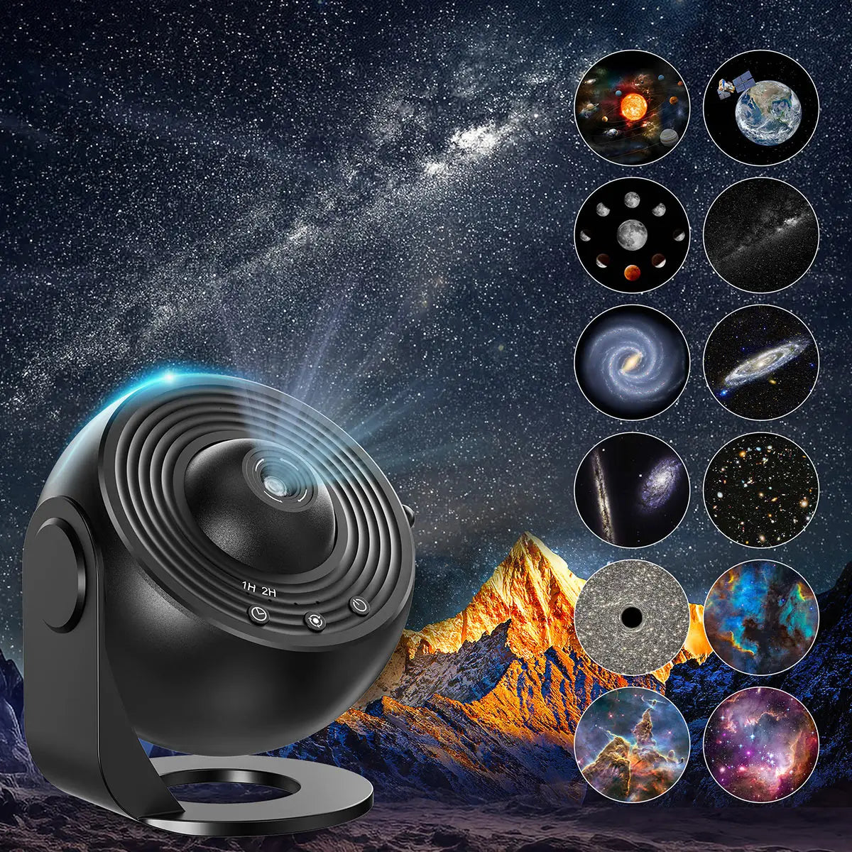 Projecteur ciel étoilé Galaxy 13 en 1 – Veilleuse LED rotative 360° avec minuteur