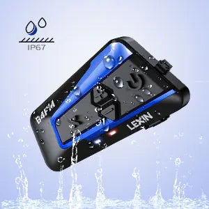 Lexin B4FM-X Bluetooth Motorcycle Intercom Helmet Headsets,BT 5.0 Wireless Communication Interphone Music Sharing 10 Riders