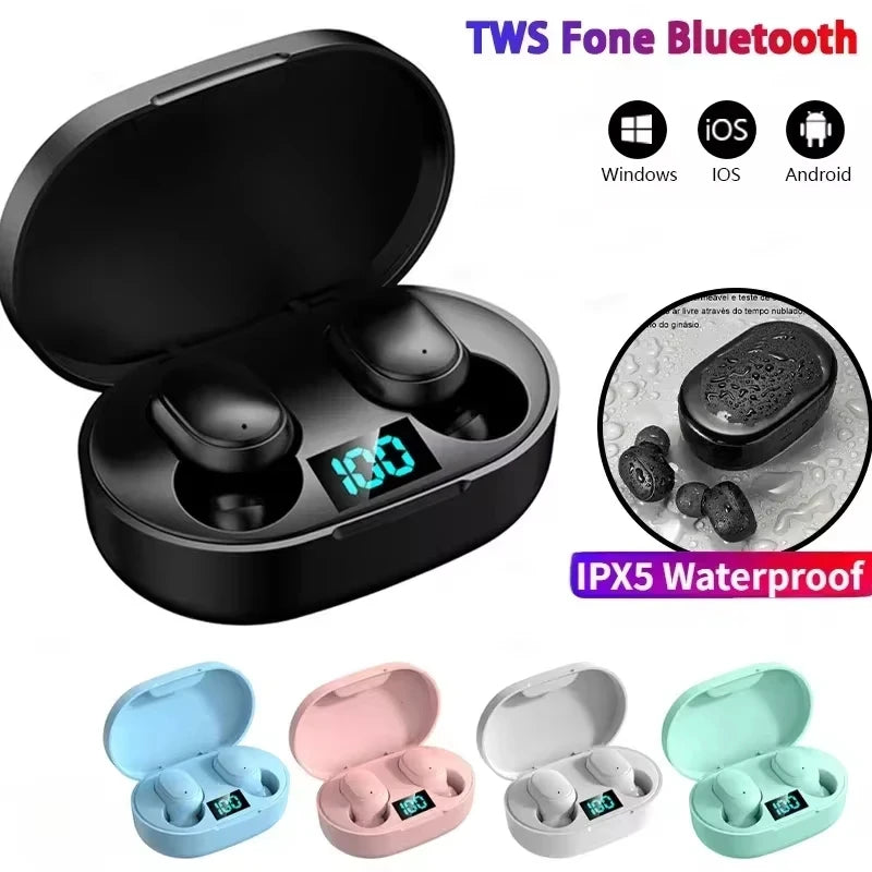E6S Wireless Bluetooth Earphones TWS Bluetooth Headset Wireless Earbuds Noise Cancelling Earphones with Mic Headphones Sport