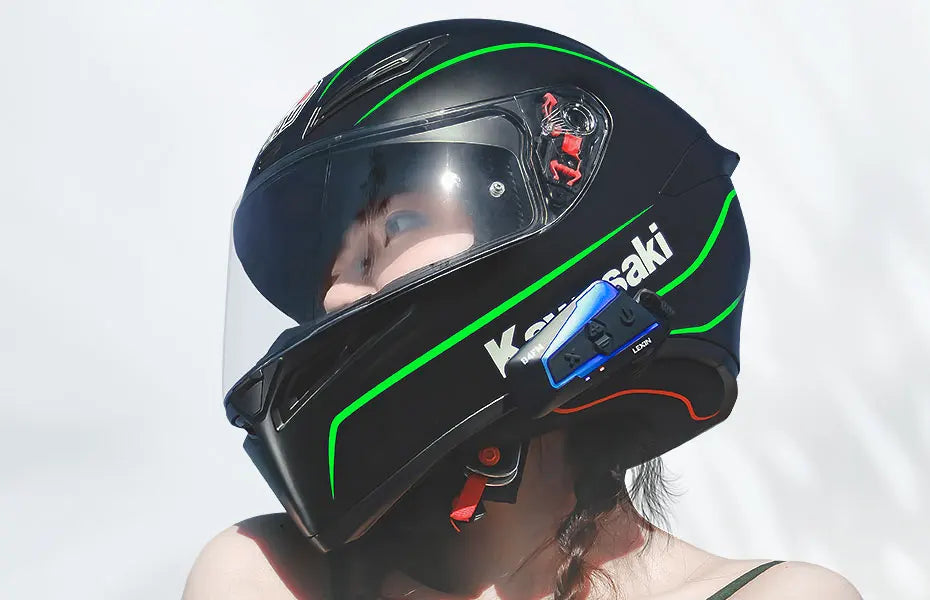 Lexin B4FM-X Bluetooth Motorcycle Intercom Helmet Headsets,BT 5.0 Wireless Communication Interphone Music Sharing 10 Riders