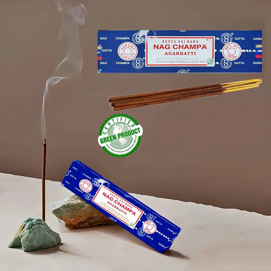 Satya Sai Baba 15g Hand-Rolled Incense Sticks, 6 Scents: Sandalwood, Lavender, Dragon's Blood, Agarwood, Patchouli, etc.