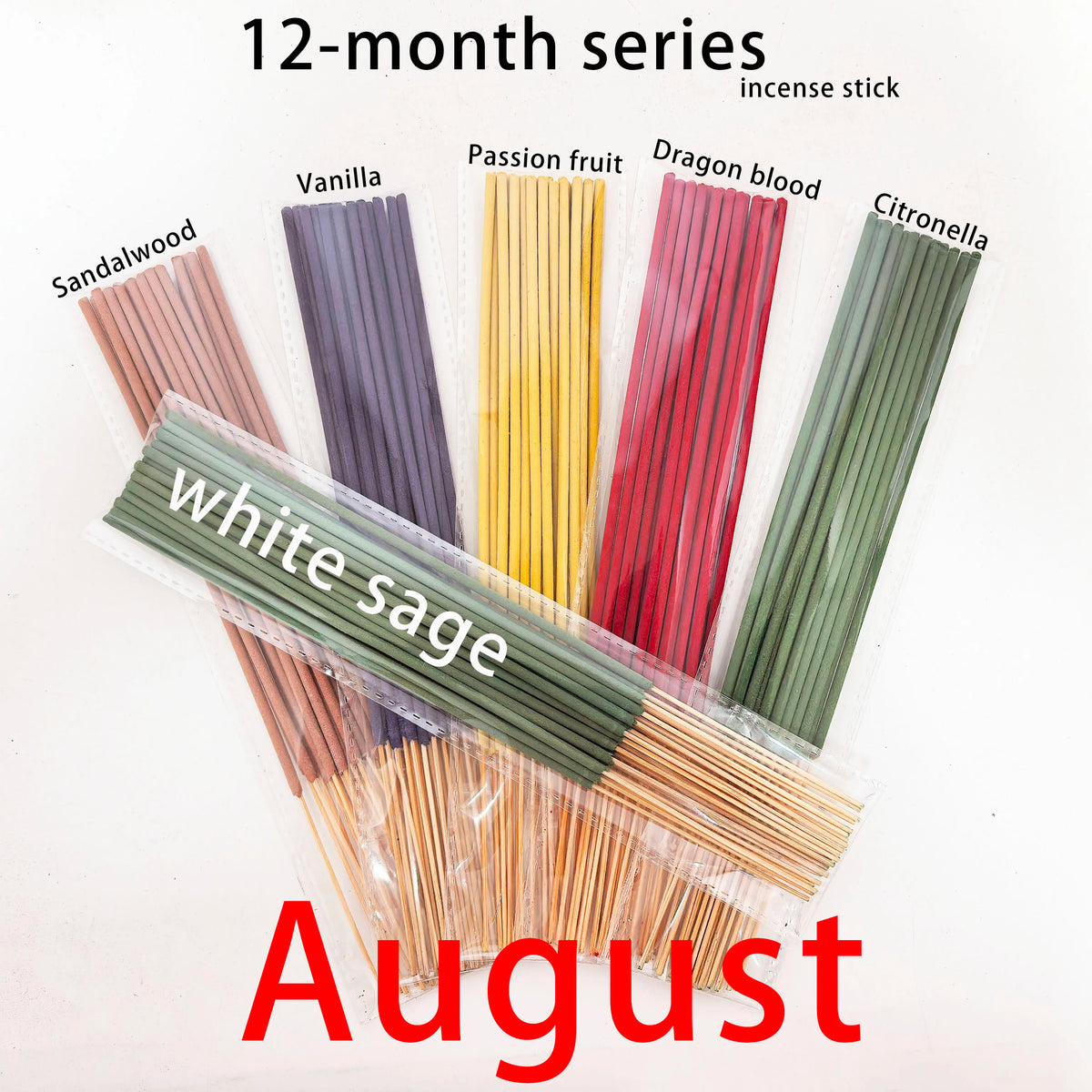 6 Sets of Approximately 126 High-Quality Incense Sticks - Including Shrubs, Lavender, Lemongrass, Dragon's Blood, Rose, Jasmine, Cherry Blossom, Suitable for Purification, Yoga Meditation, and Home Use - Perfect Gift with Lon