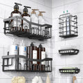 Adhesive Shower Caddy, 5 Pack Rustproof Stainless Steel Bath Organizers, No Drilling Shelves for Bathroom Storage & Home Decor