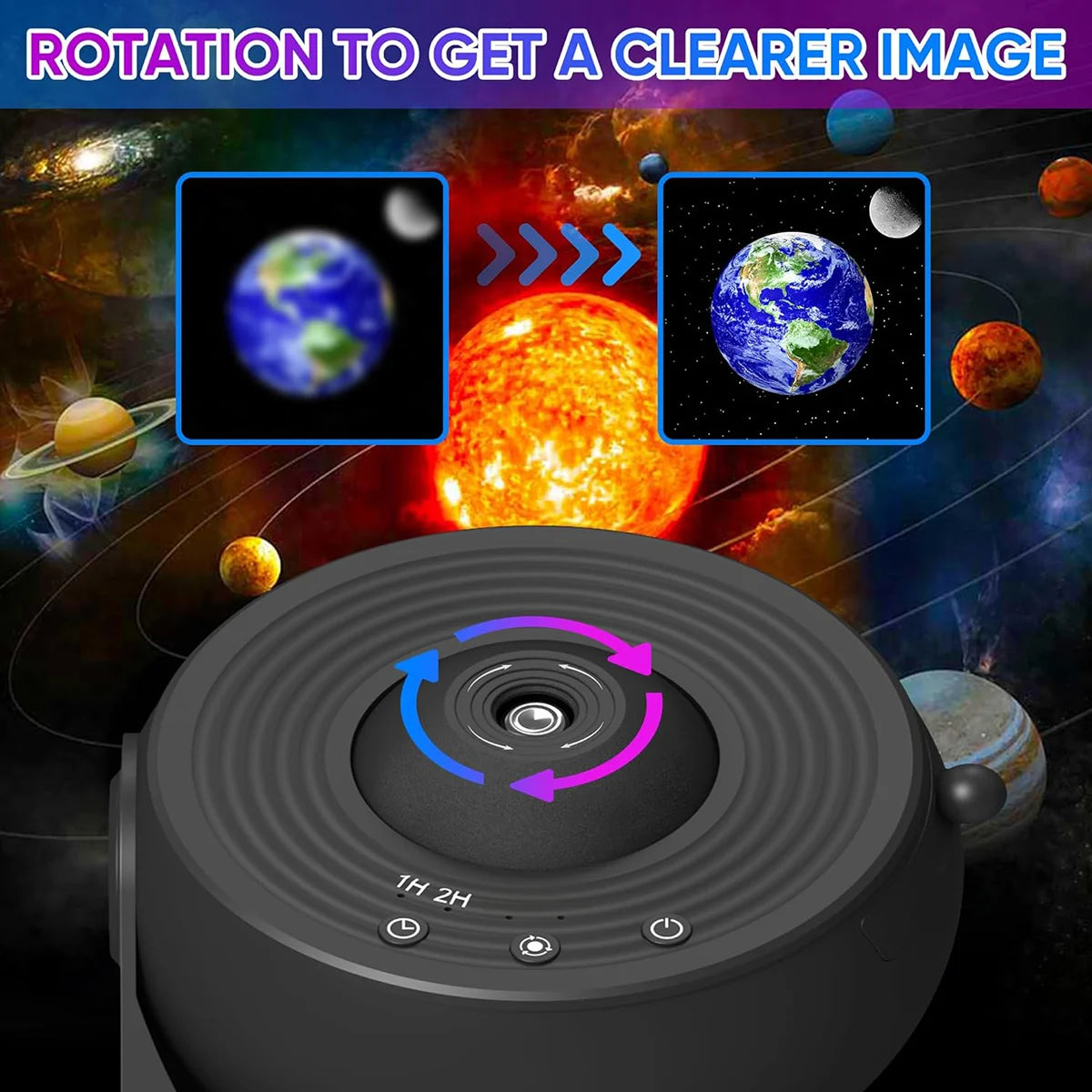 Projecteur ciel étoilé Galaxy 13 en 1 – Veilleuse LED rotative 360° avec minuteur