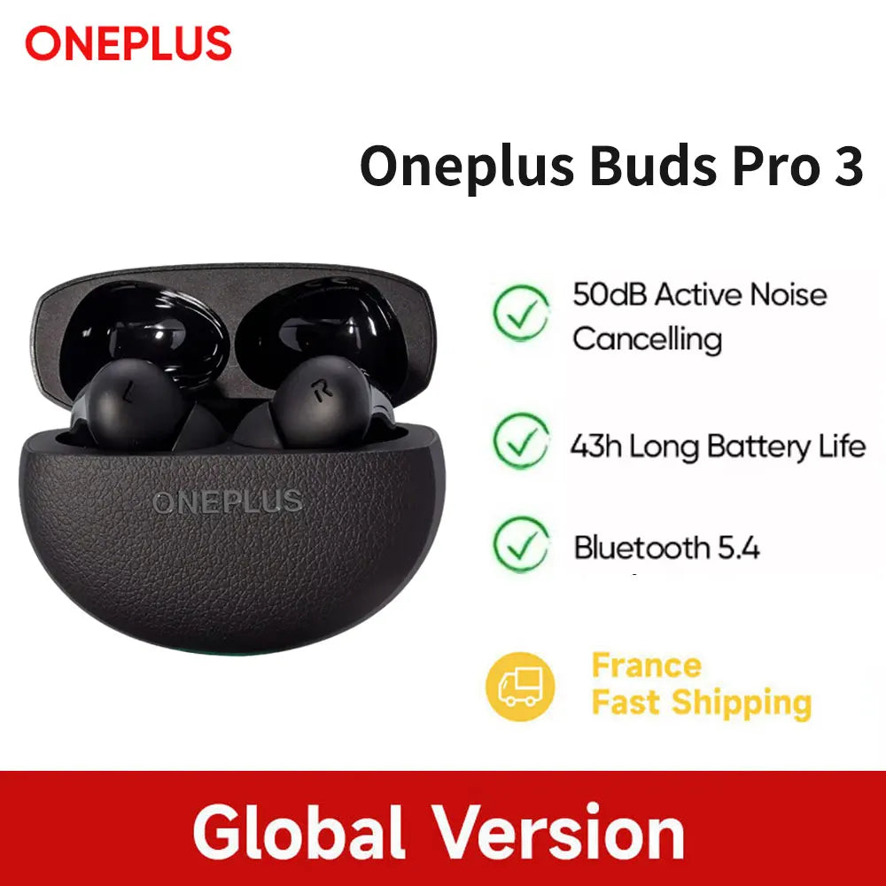Global Version Oneplus Buds Pro 3 oneplus Earphone TWS Bluetooth Earphone 50dB Active Noise Canceling 43h Battery Life For Oneplus 12