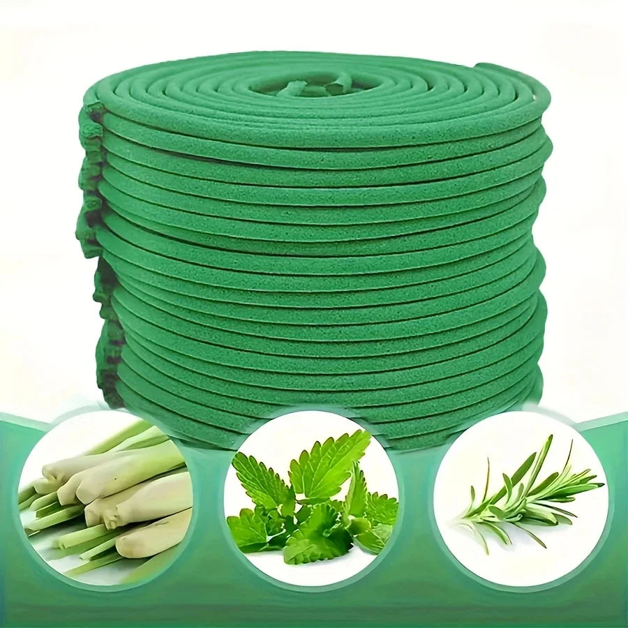 Natural Lemongrass Mosquito Repellent Coils - 40 Hour Long-Lasting Incense, Includes Hanger Bracket for Indoor & Outdoor Use